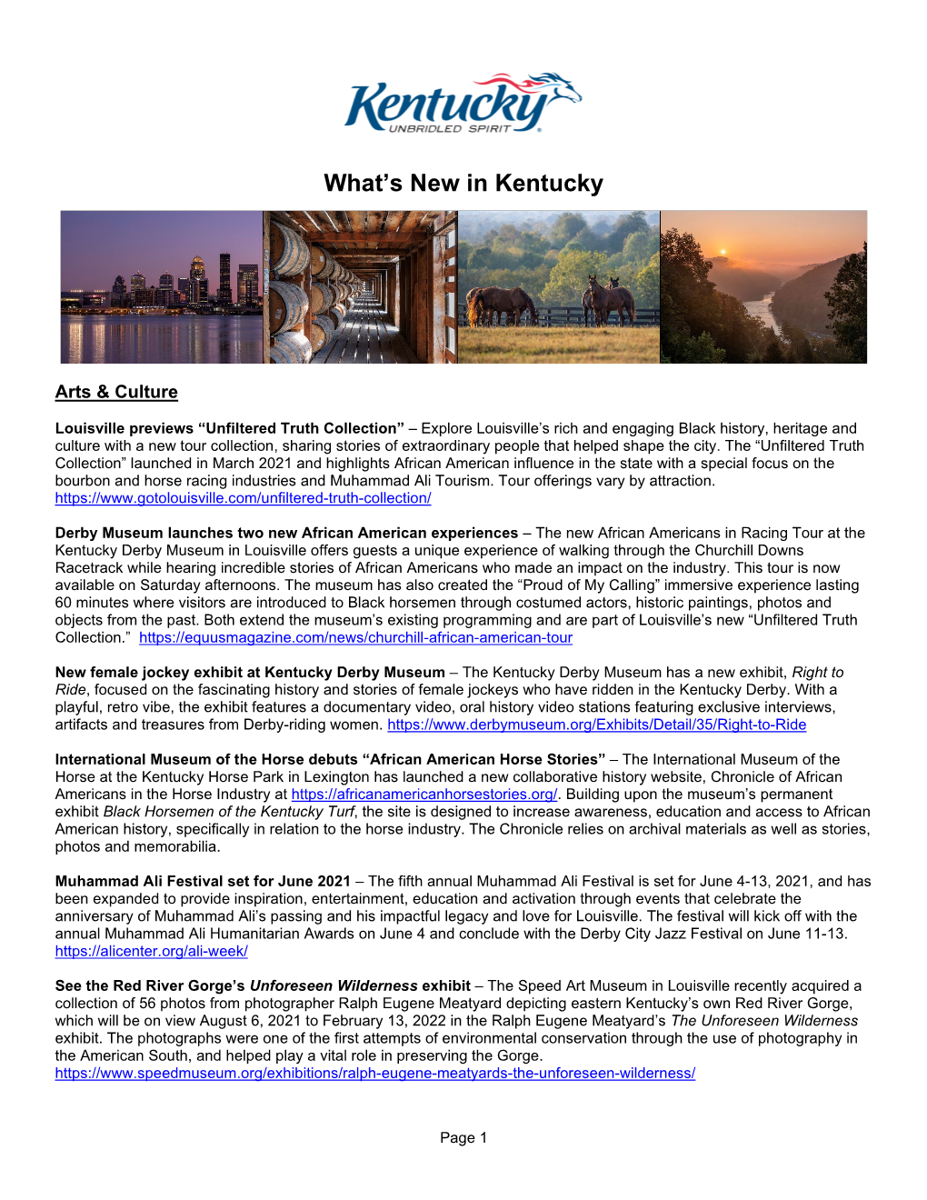 What's New in Kentucky