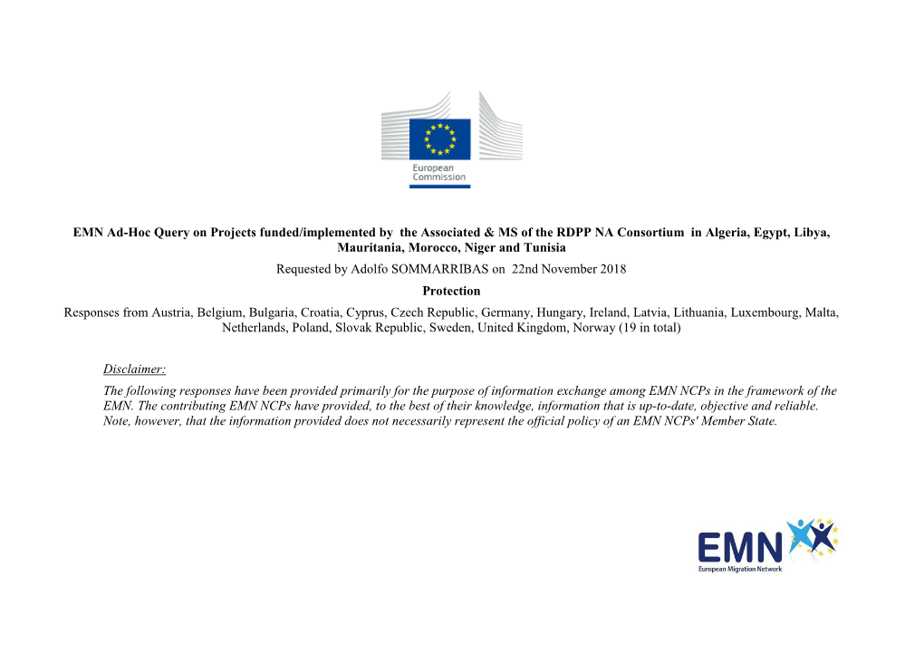 EMN Ad-Hoc Query on Projects Funded/Implemented by The