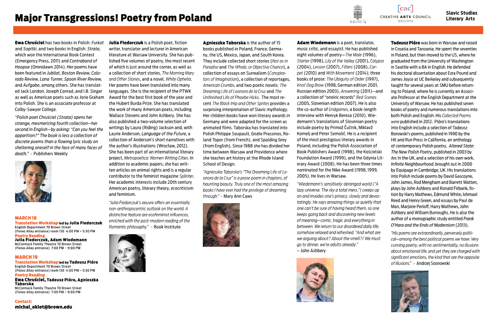 Poetry from Poland Literary Arts