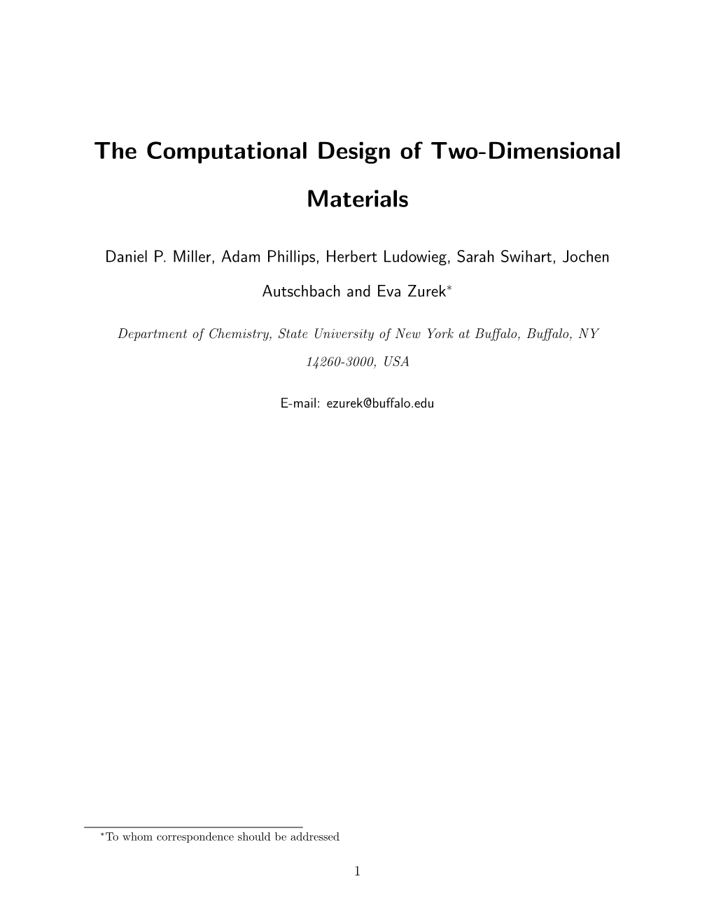 The Computational Design of Two-Dimensional Materials