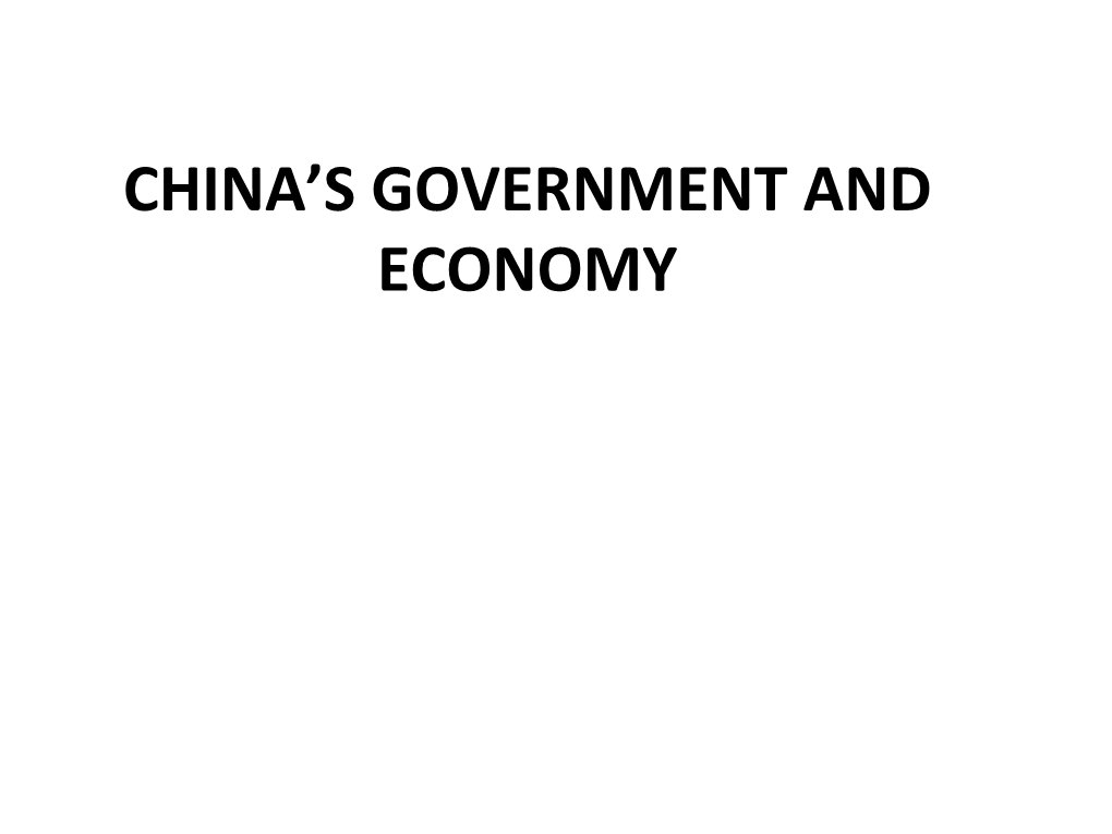 China's Government and Economy