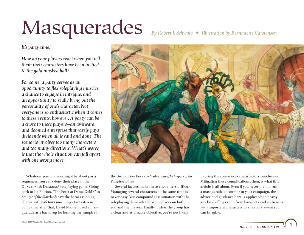 Masquerades by Robert J