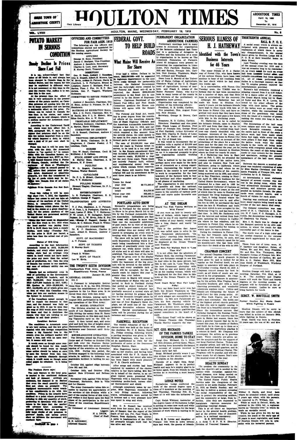 Houlton Times, February 19, 1919