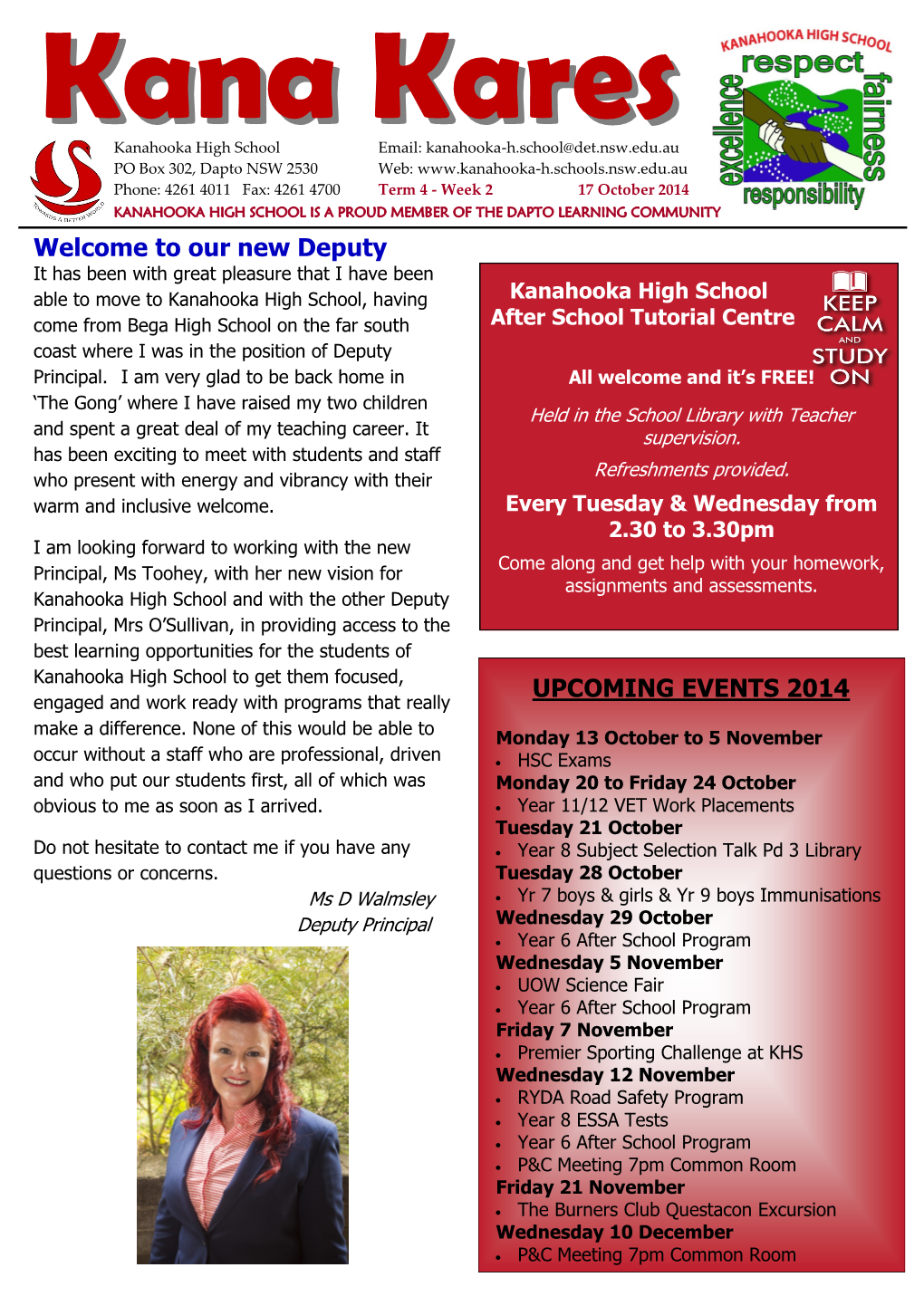 UPCOMING EVENTS 2014 Welcome to Our