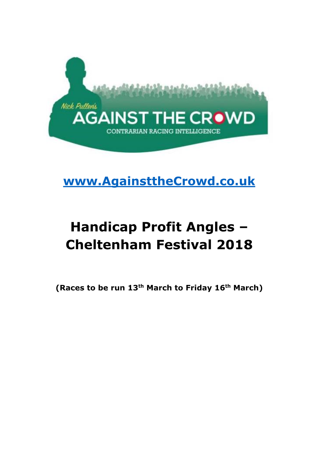 Handicap Profit Angles – Cheltenham Festival 2018