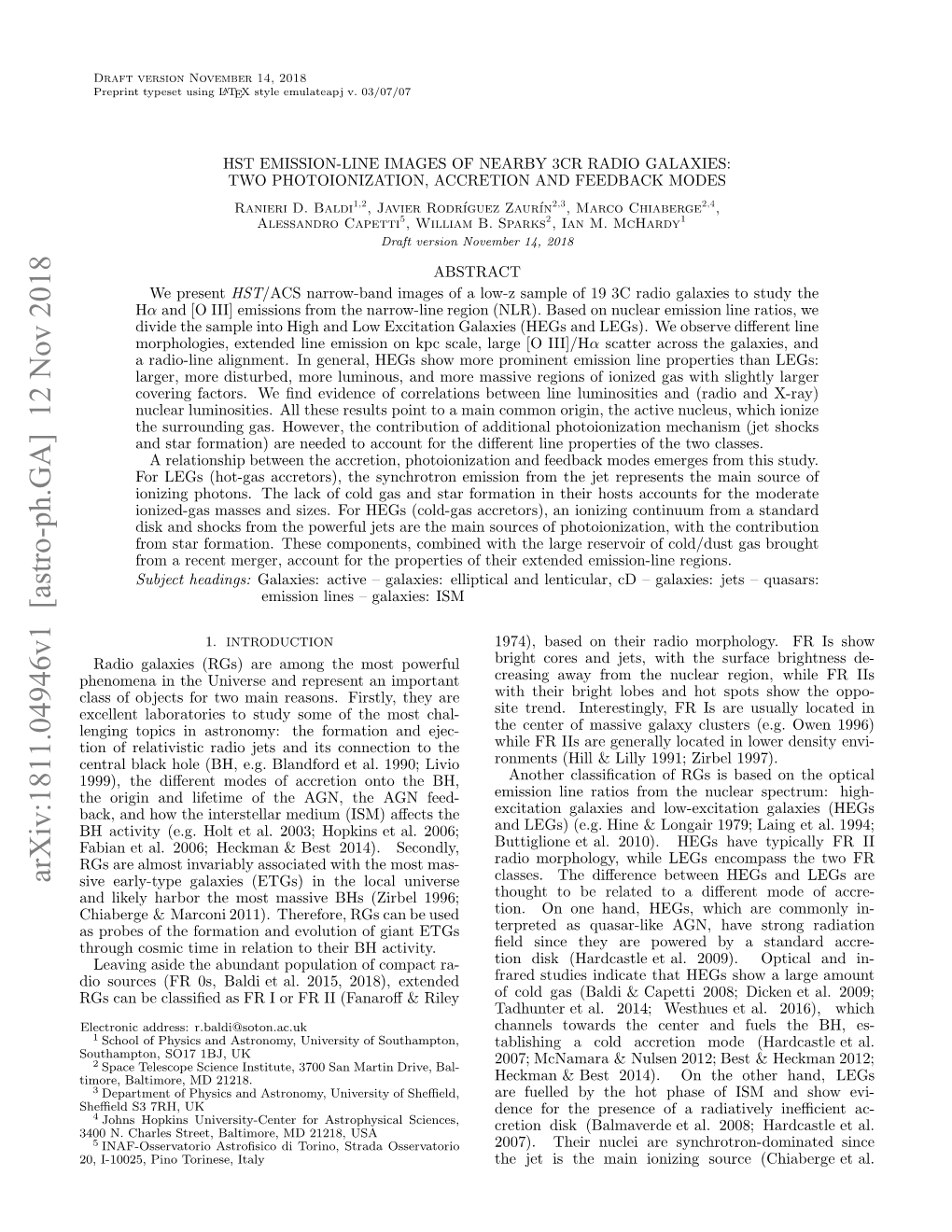 HST Emission-Line Images of Nearby 3CR Radio Galaxies: Two