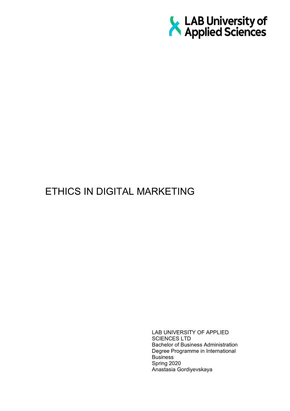 Ethics in Digital Marketing