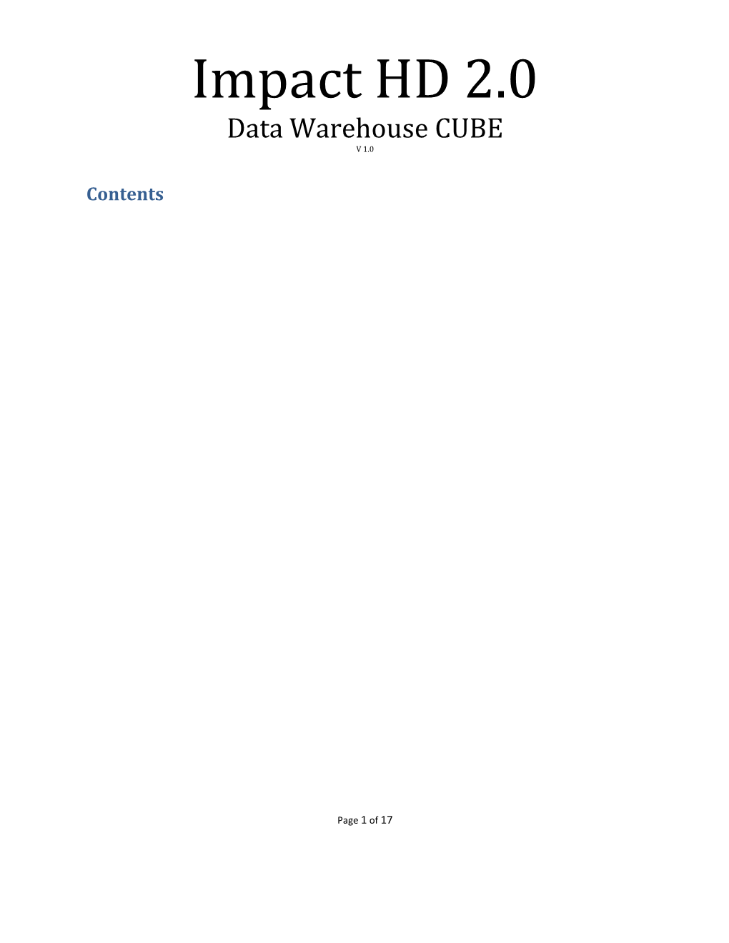 Data Warehouse CUBE