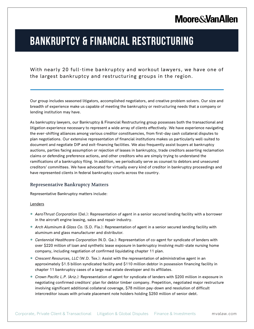 Bankruptcy & Financial Restructuring