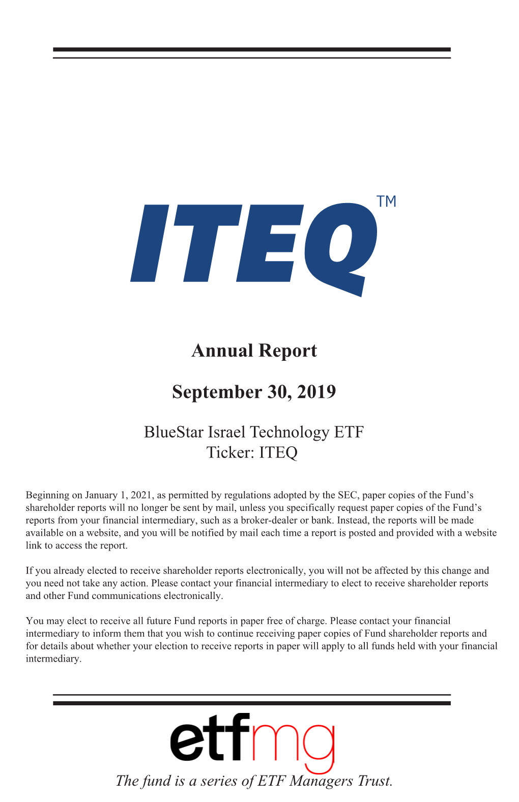 Annual Report September 30, 2019