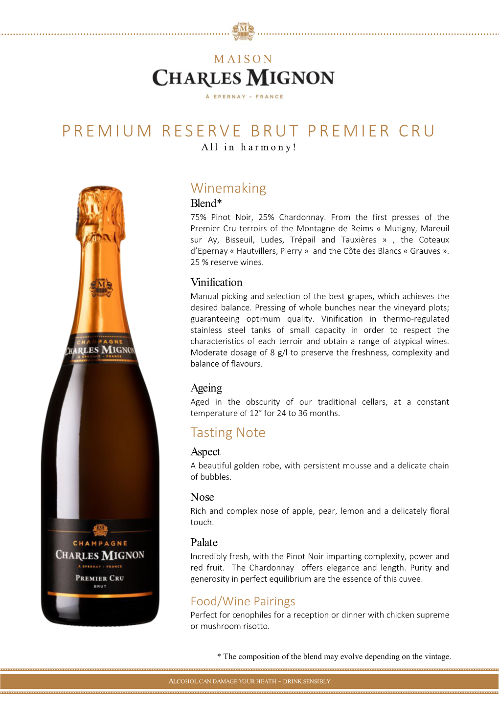 PREMIUM RESERVE BRUT PREMIER CRU All in Harmony!