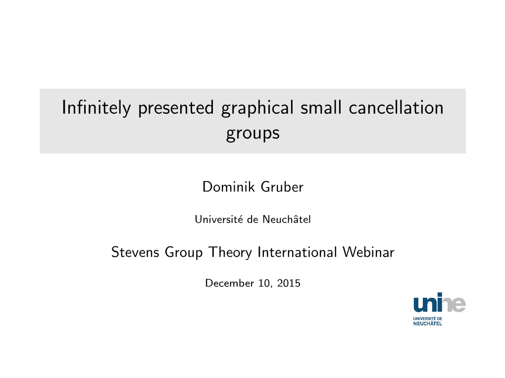 Infinitely Presented Graphical Small Cancellation Groups