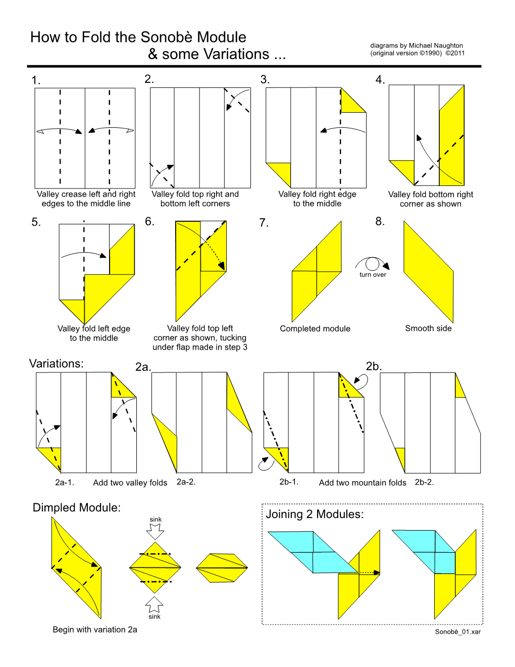 How to Fold the Sonobè Module & Some Variations