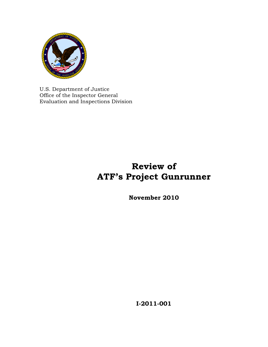 Review of ATF's Project Gunrunner