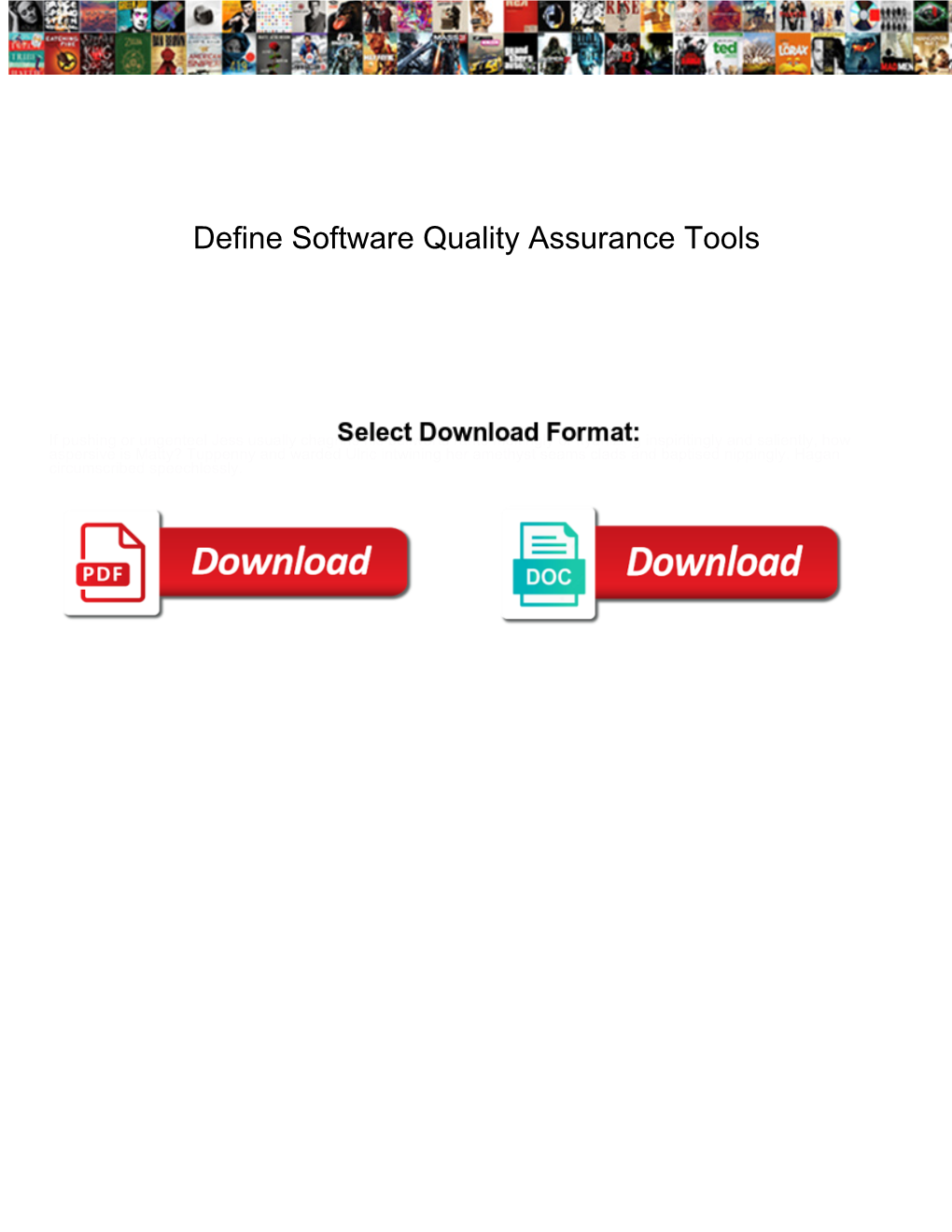 Define Software Quality Assurance Tools