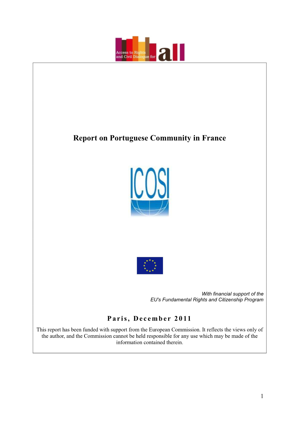 Report on Portuguese Community in France