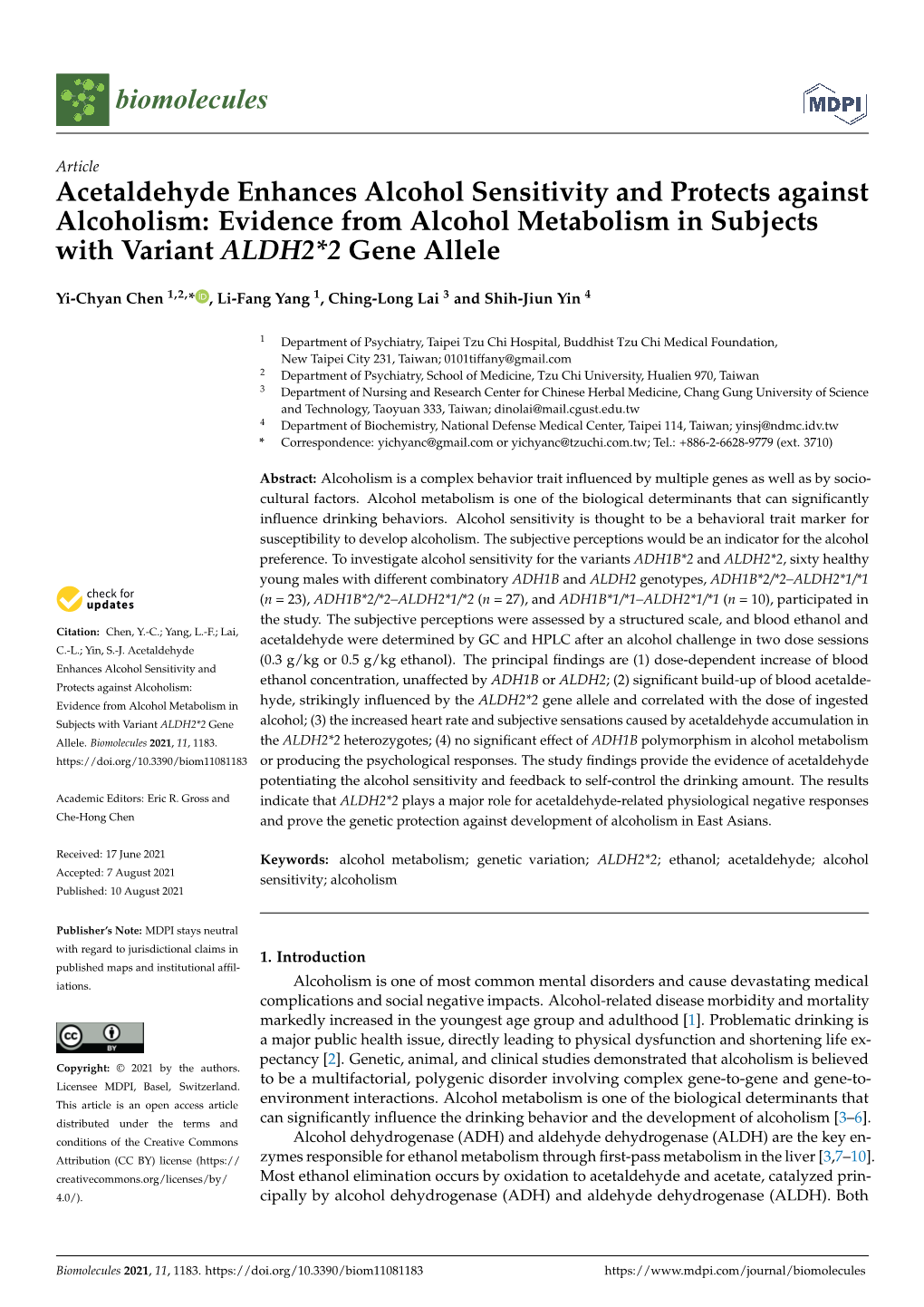 Evidence from Alcohol Metabolism in Subjects with Variant ALDH2*2 Gene Allele