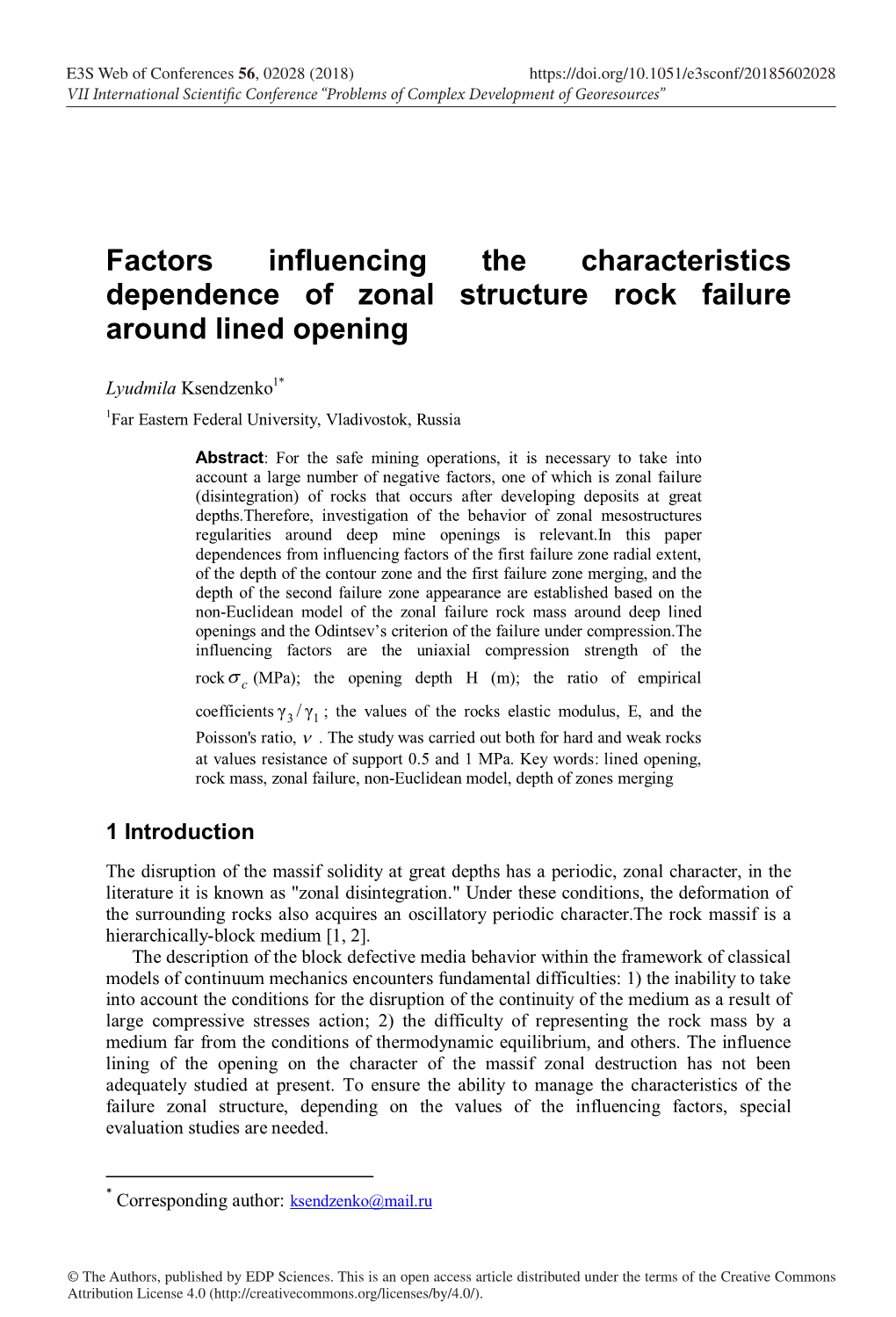 Factors Influencing the Characteristics Dependence of Zonal Structure Rock Failure Around Lined Opening