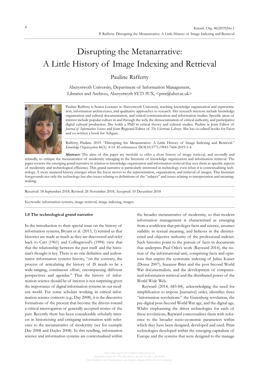 Disrupting the Metanarrative: a Little History of Image Indexing and Retrieval