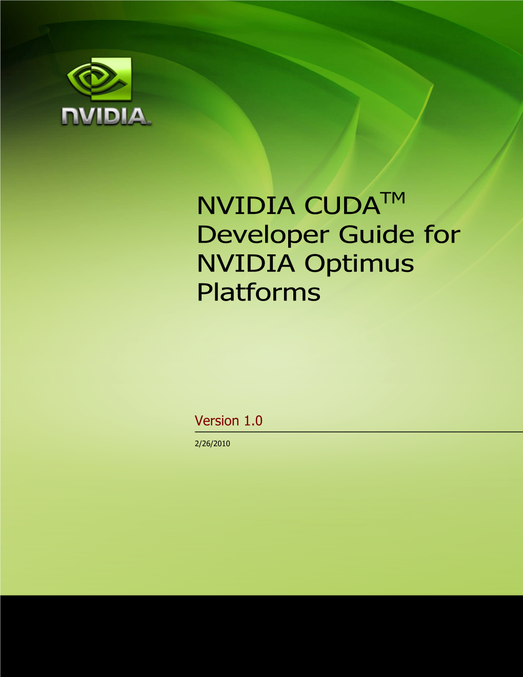 NVIDIA CUDA Developer Guide for NVIDIA Optimus Platforms