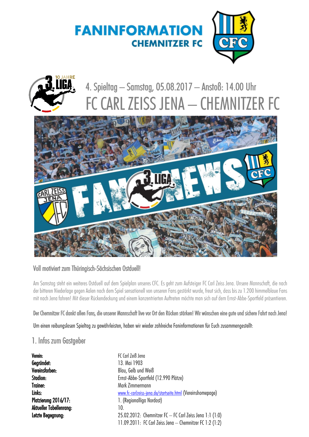 Fc Carl Zeiss Jena – Chemnitzer Fc