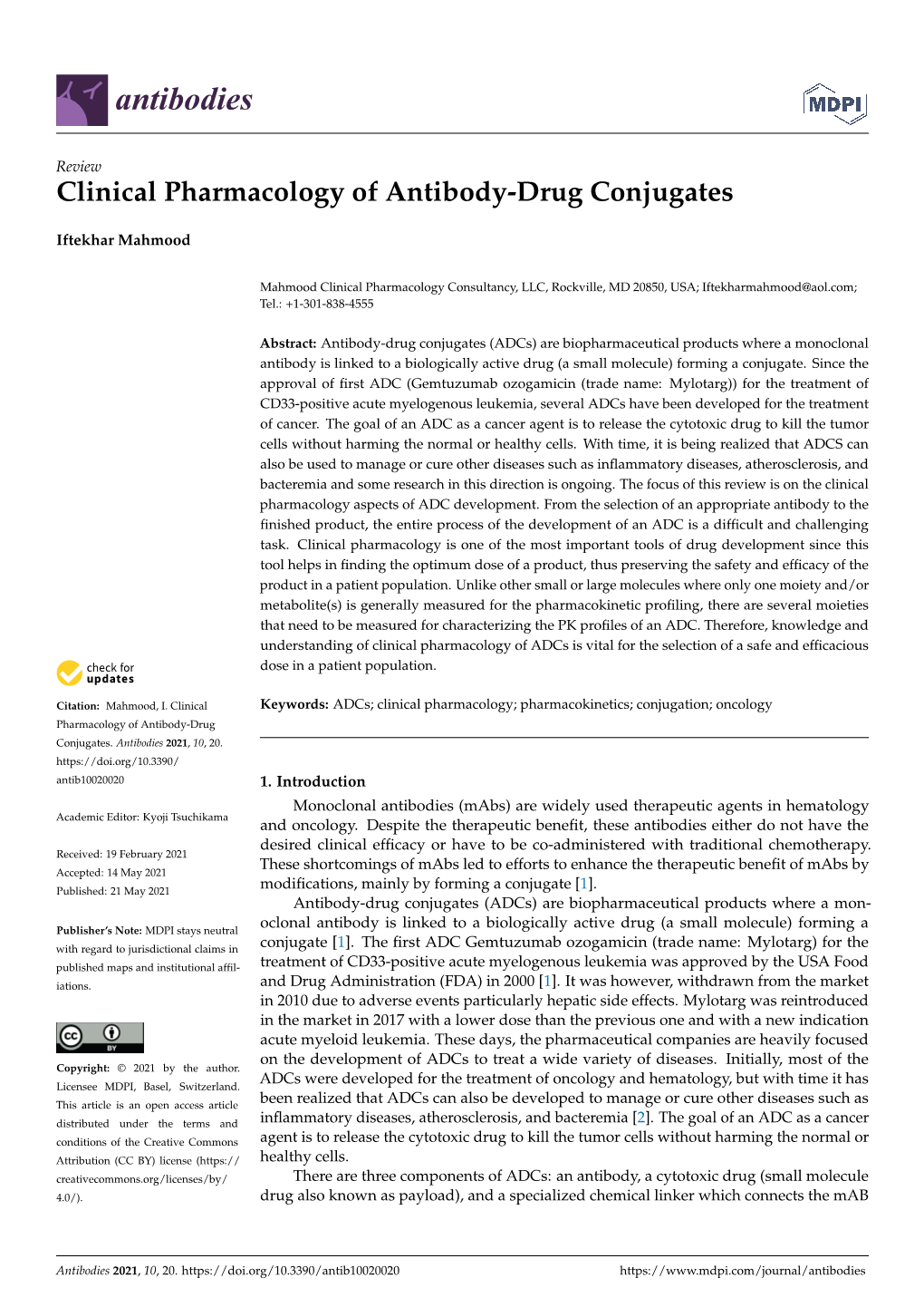 Clinical Pharmacology of Antibody-Drug Conjugates