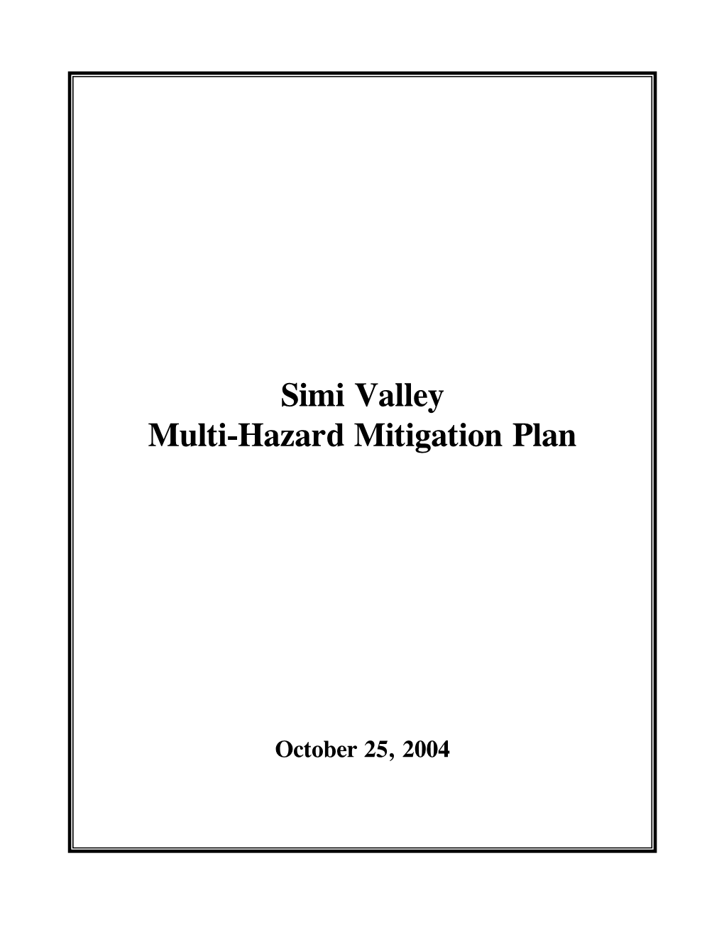 Simi Valley Multi-Hazard Mitigation Plan