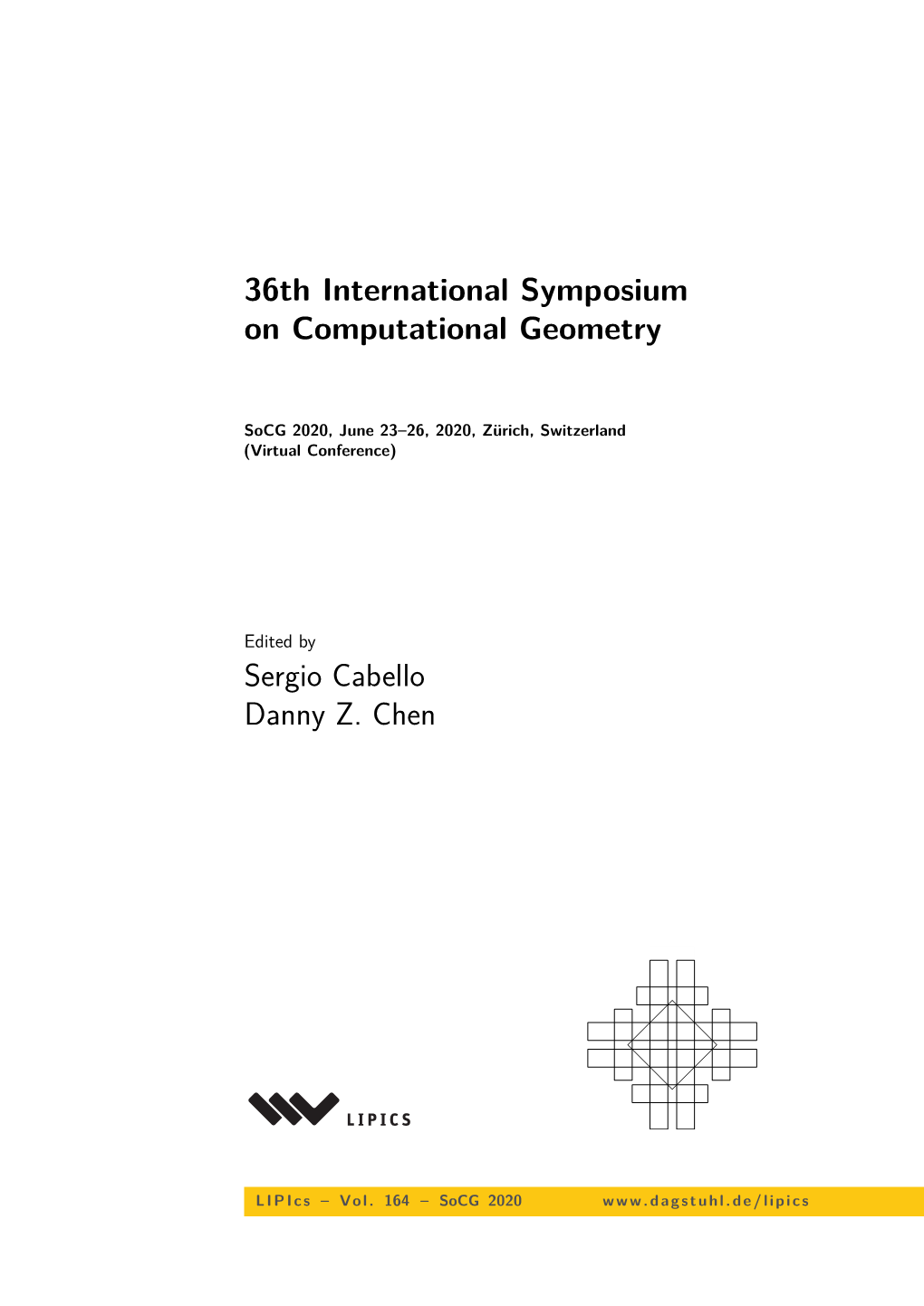 36Th International Symposium on Computational Geometry