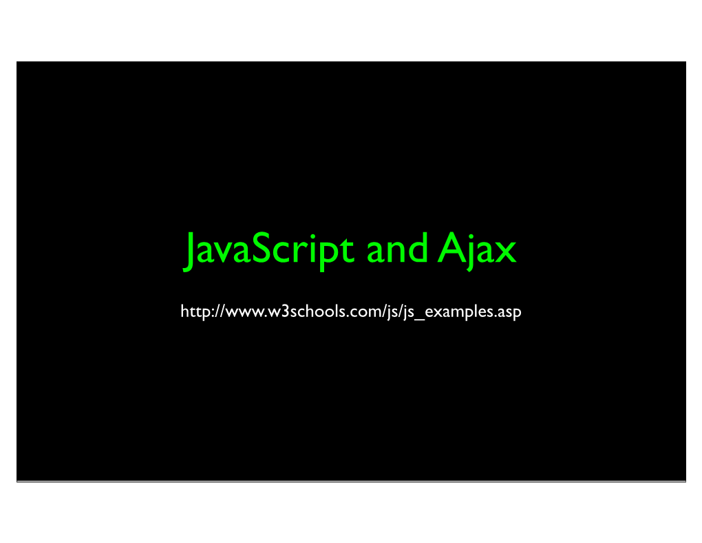 Javascript and Ajax