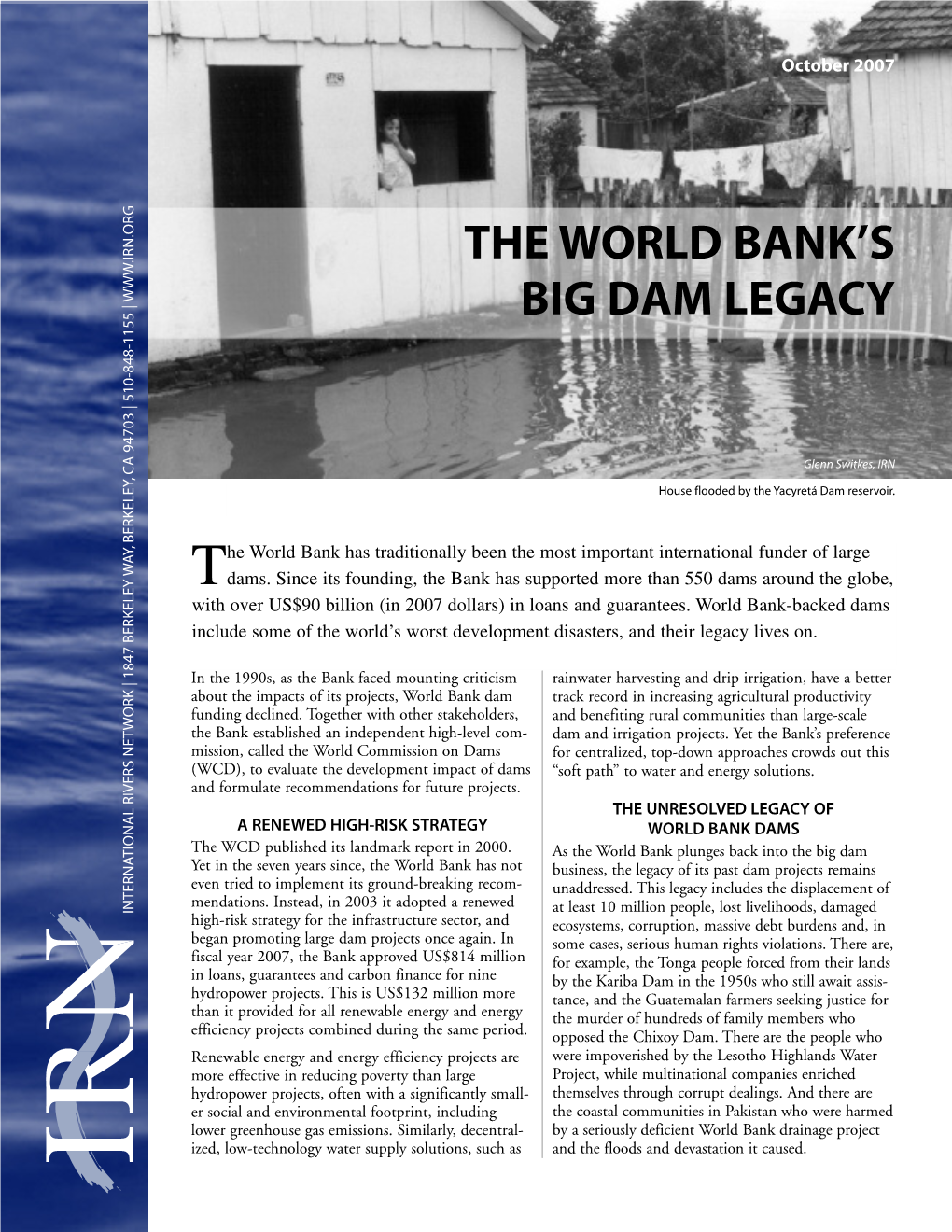 The World Bank's Big Dam Legacy