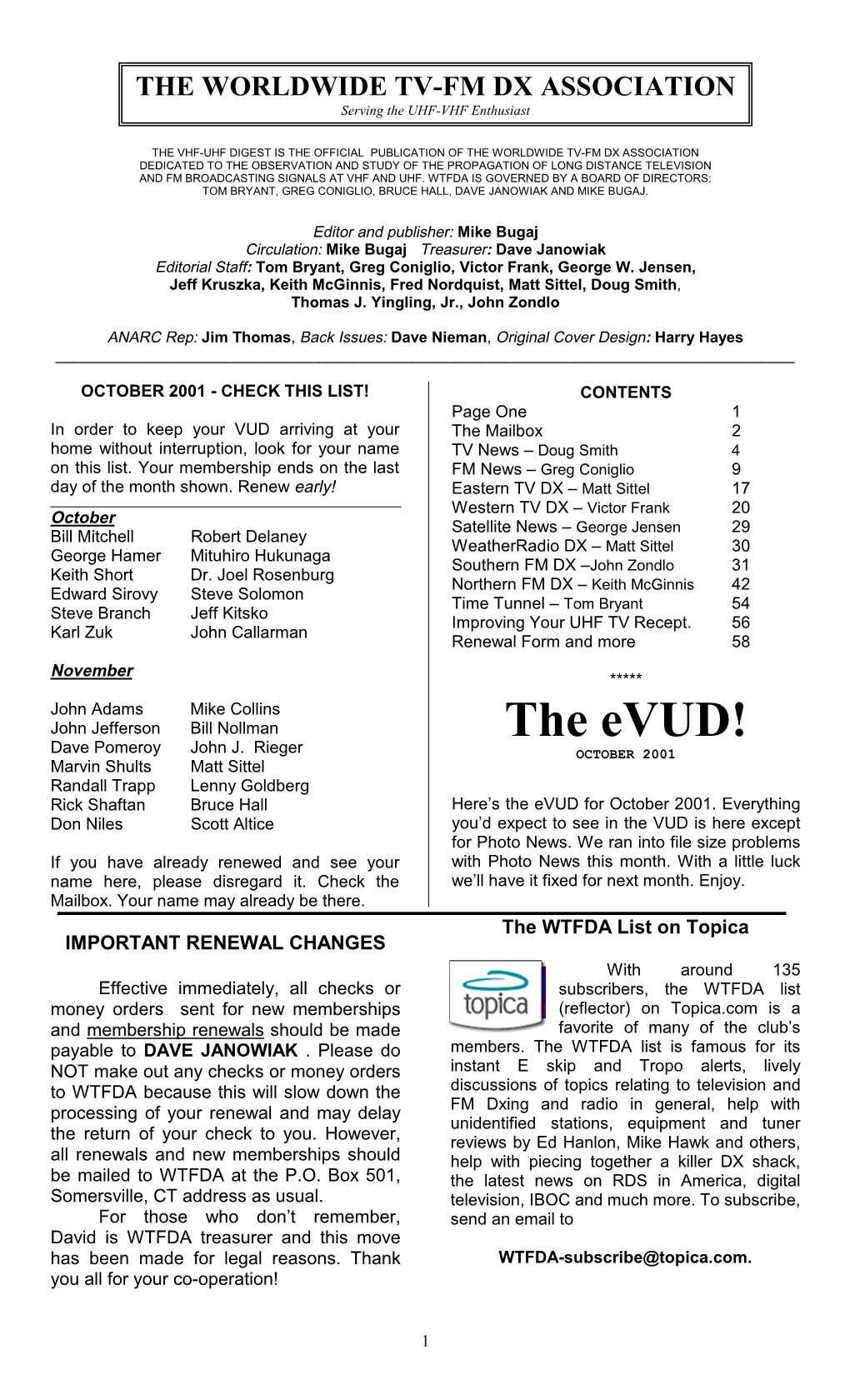 THE WORLDWIDE TV-FM DX ASSOCIATION Serving the UHF-VHF Enthusiast