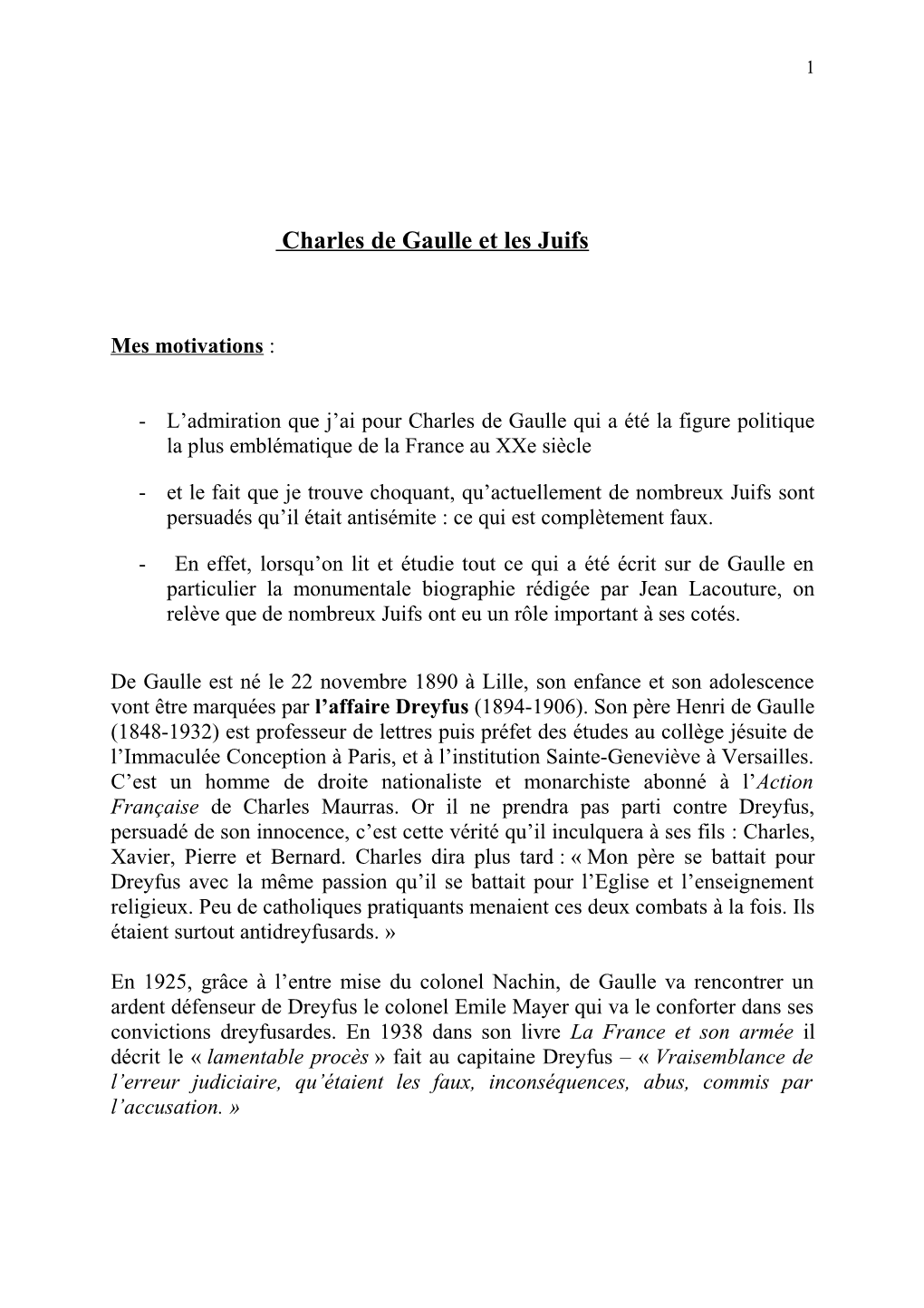 Exposé Sur Charles De Gaulle Et Les Juifs