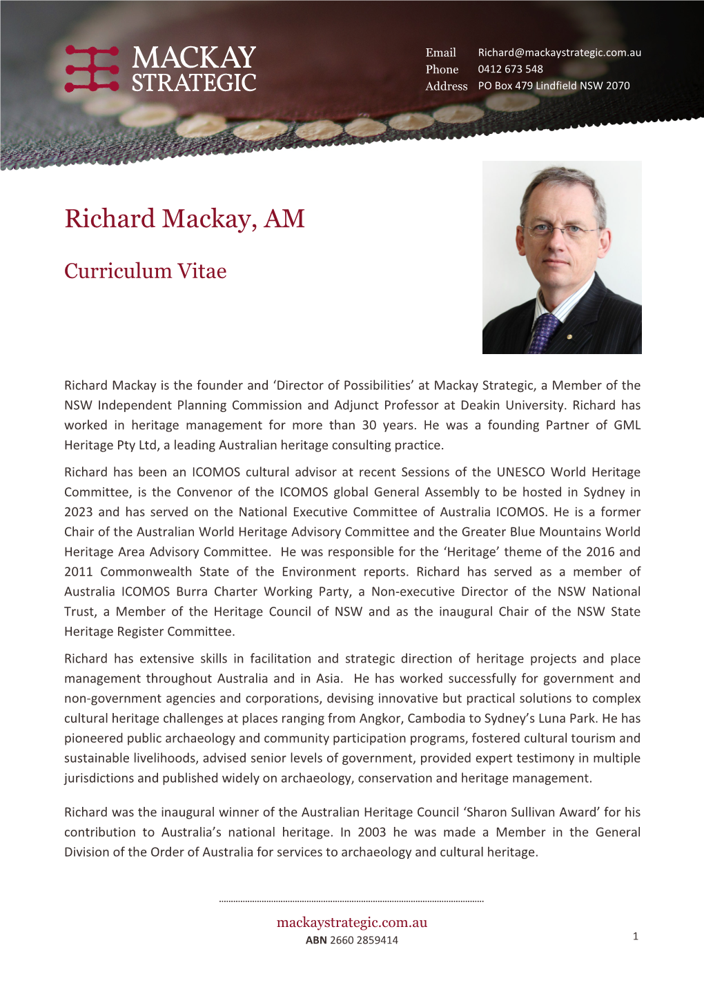 Richard Mackay, AM