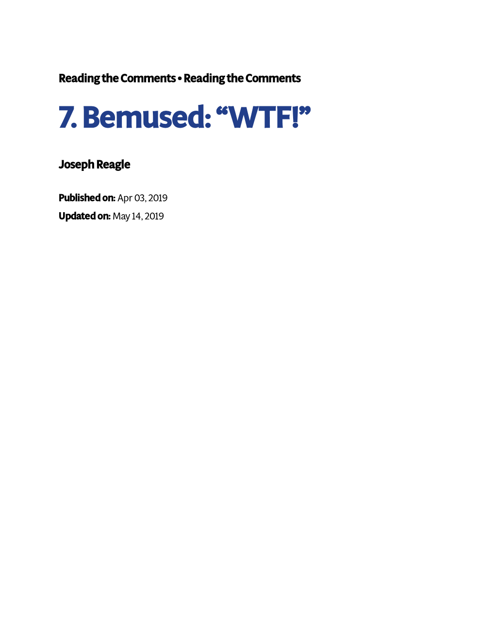 7. Bemused: ˝WTF!˛