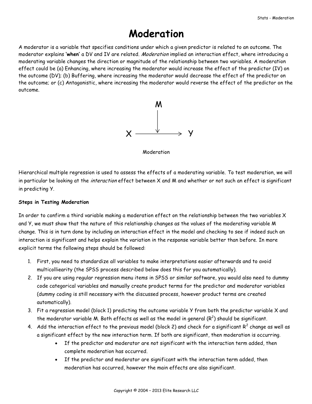 Moderation and Mediation