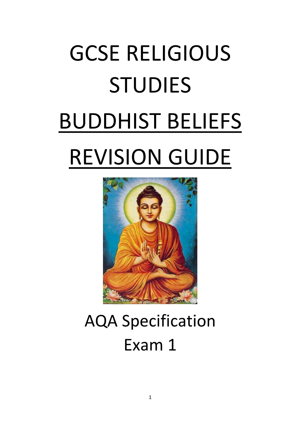 Gcse Religious Studies Buddhist Beliefs Revision Guide