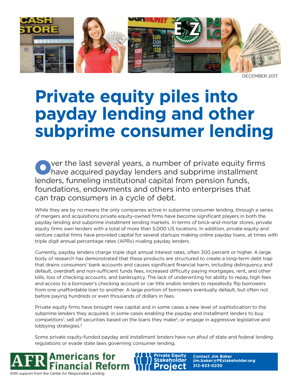 Private Equity Piles Into Payday Lending and Other Subprime Consumer Lending