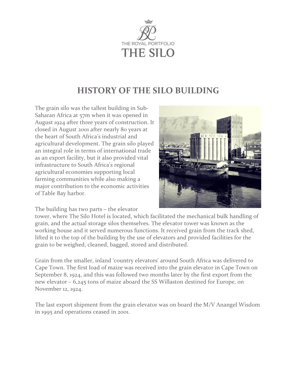 History of the Silo Building