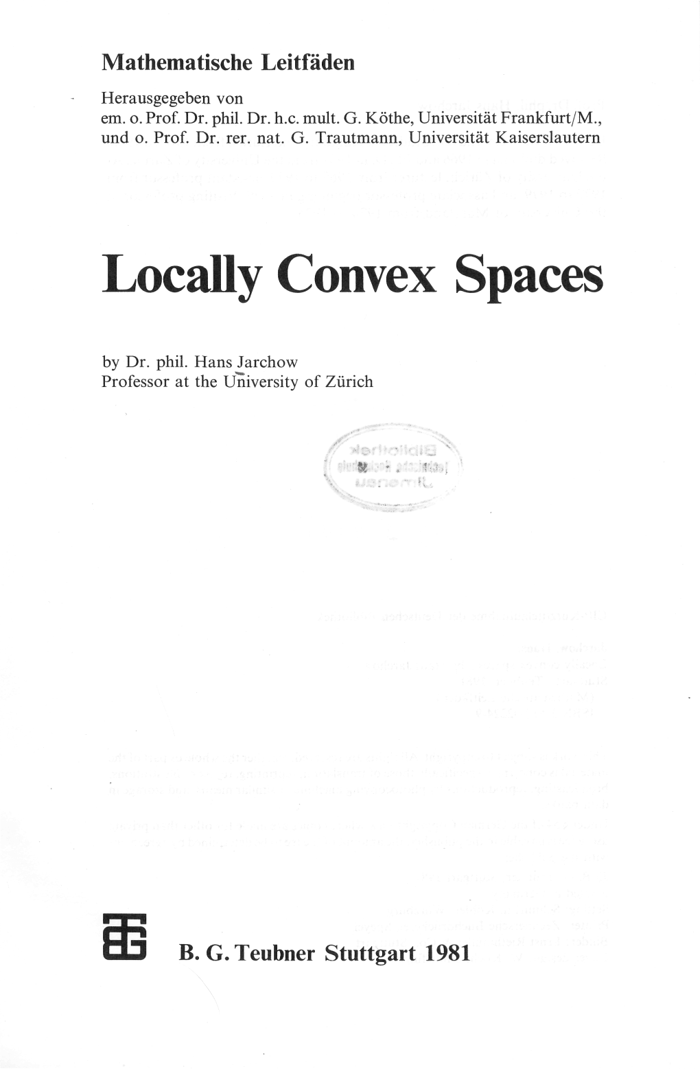 Locally Convex Spaces by Dr