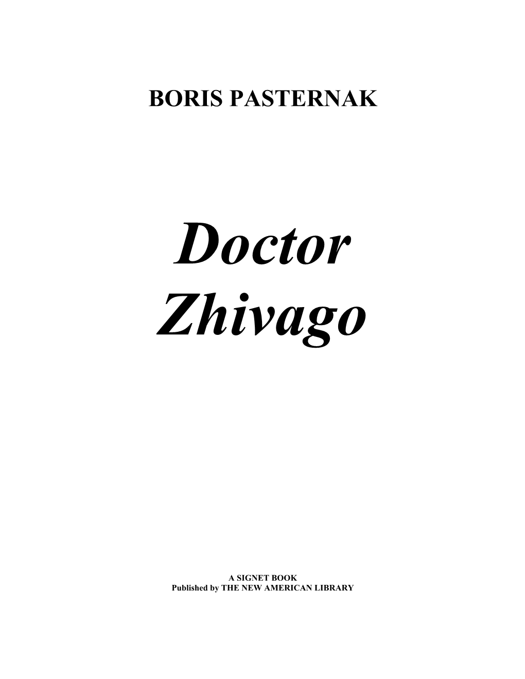 Doctor Zhivago