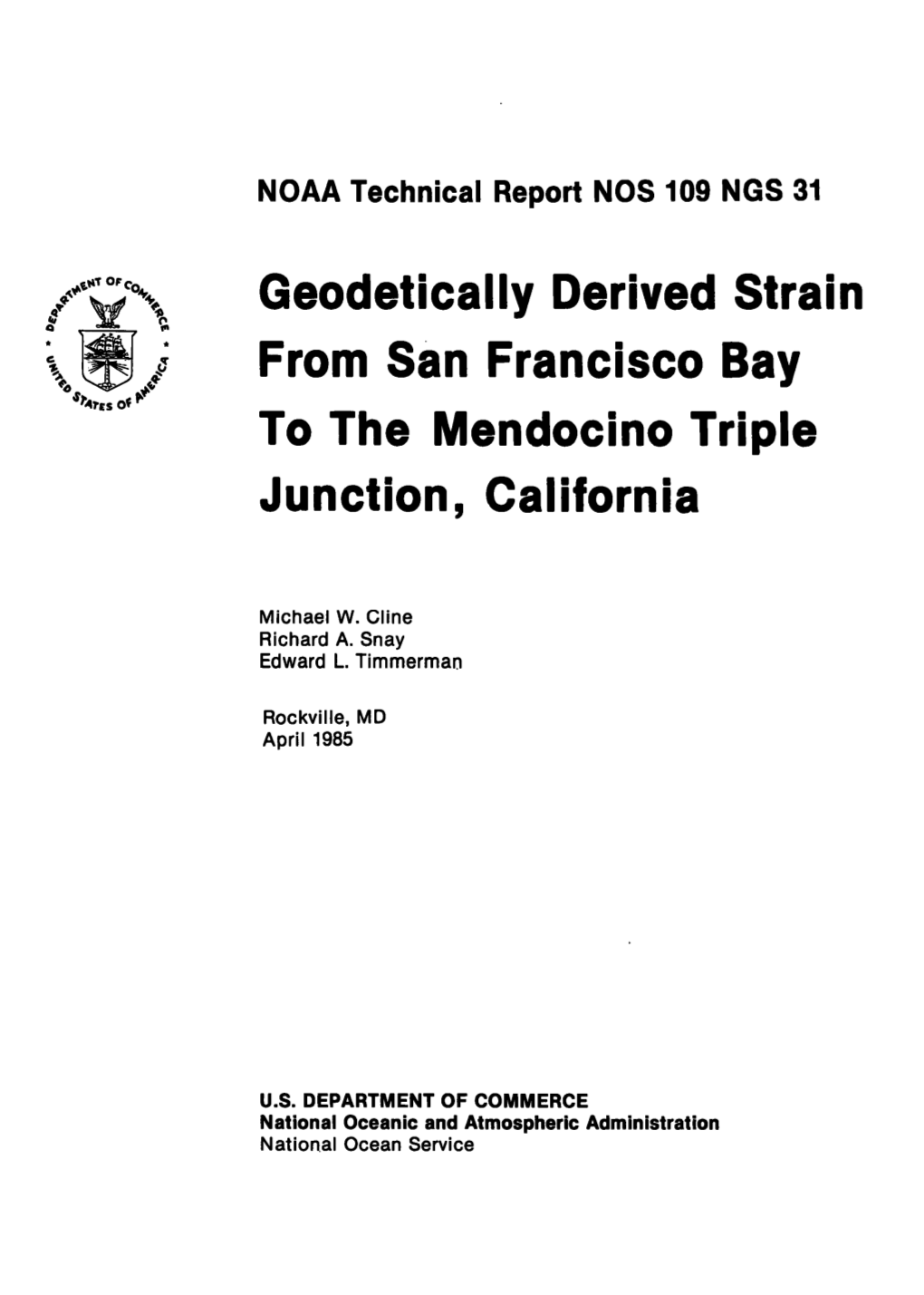 Geodetically Derived Strain from San Francisco Bay to the Mendocino Triple Junction, California