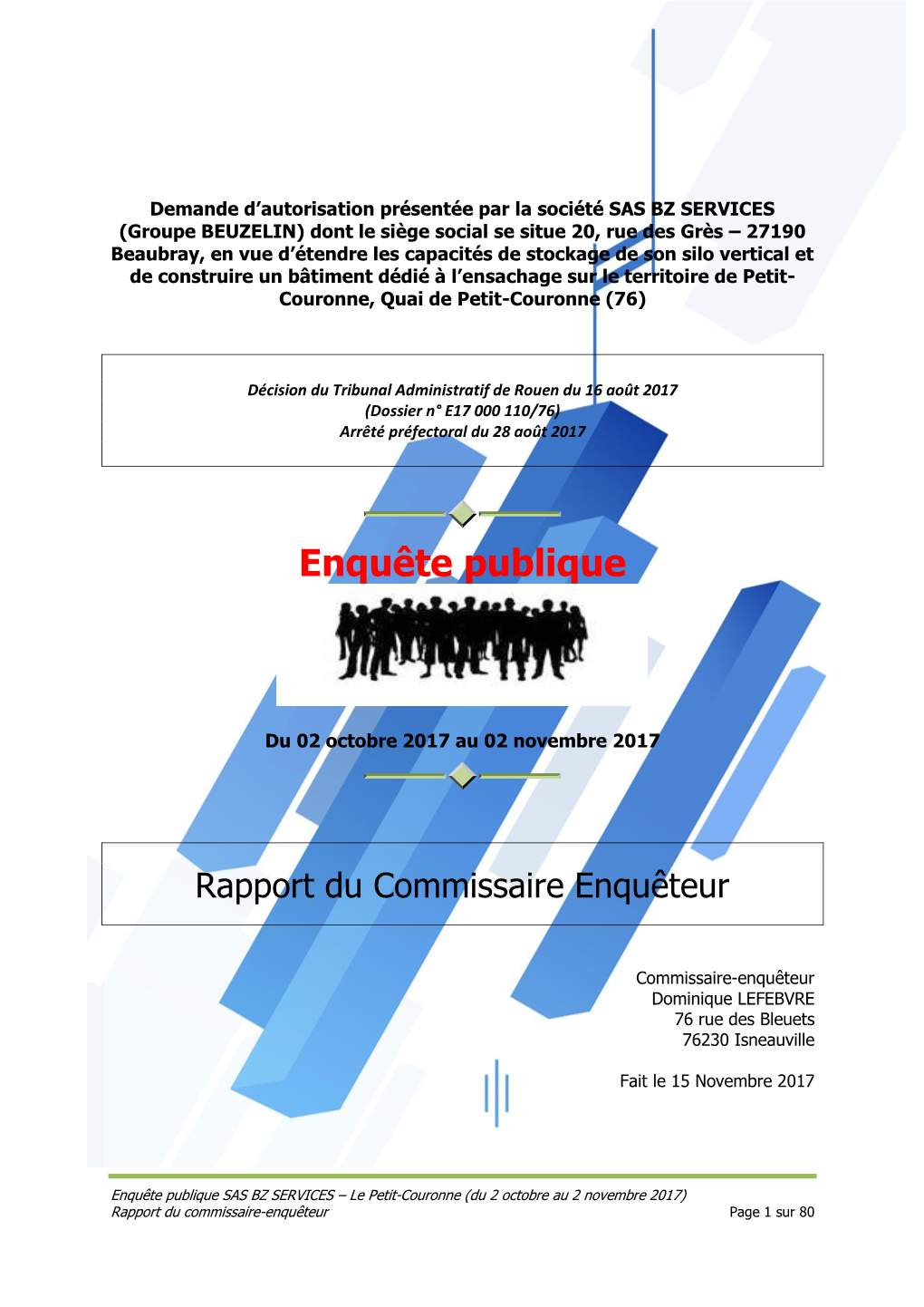 Rapport Du Commissaire Enqueteur