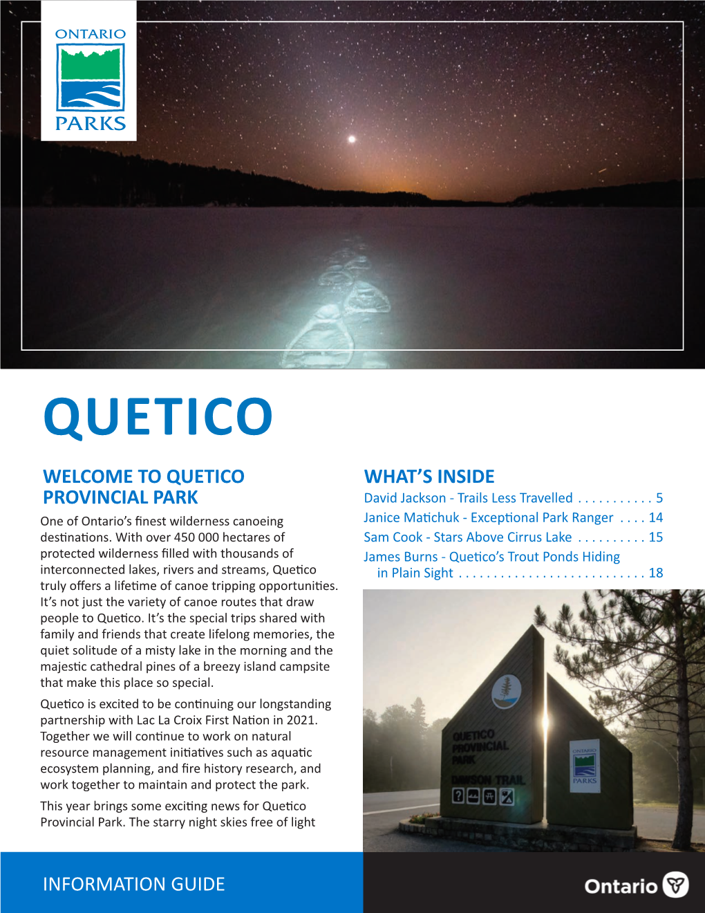 Quetico Provincial Park Information Guide 2021