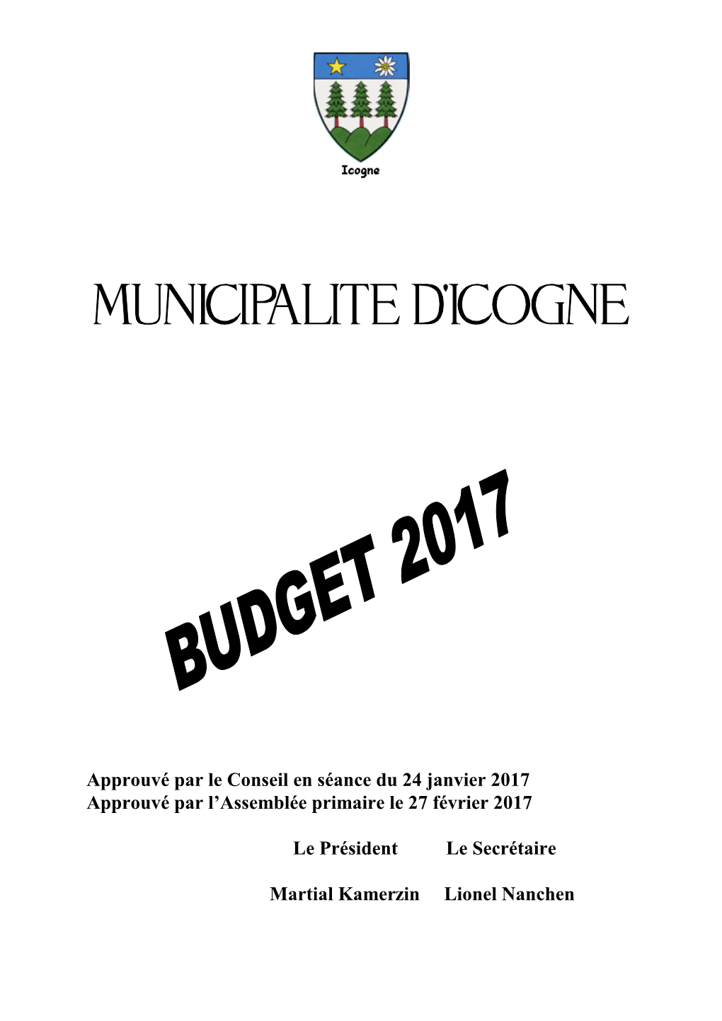 Budget 2017 De La Municipalité
