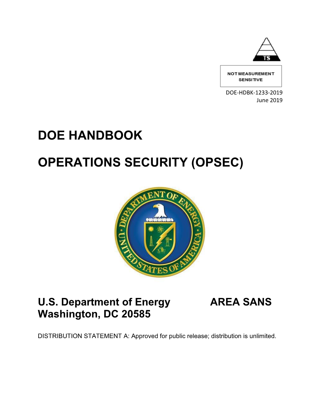 Doe Handbook Operations Security (Opsec)