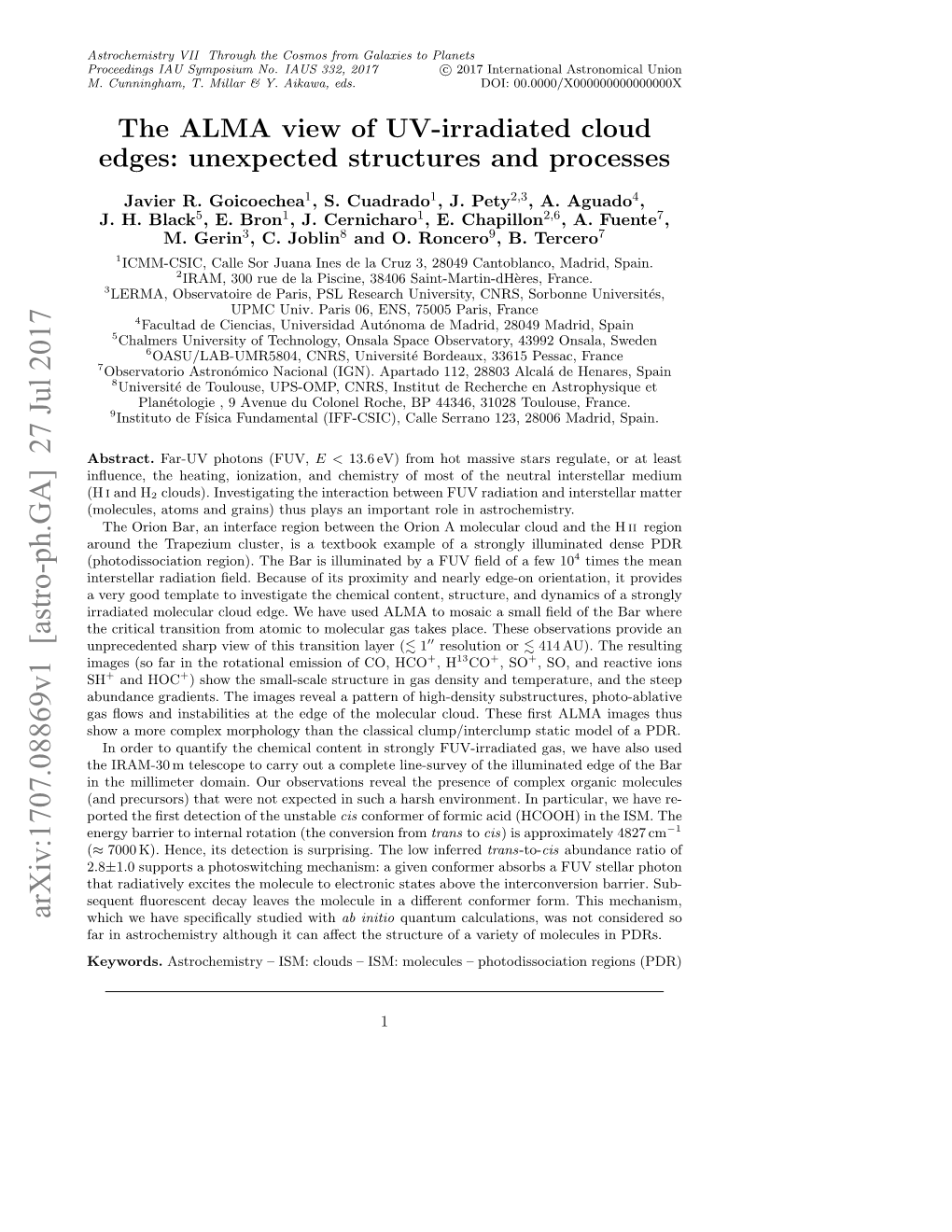 The ALMA View of UV Irradiated Cloud Edges: Unexpected Structures And