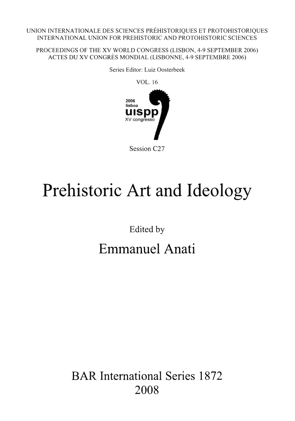 Prehistoric Art and Ideology Emmanuel Anati