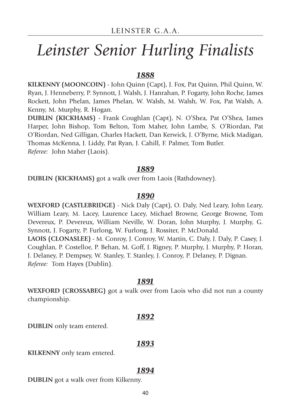 P40-69 Ðêsnr Hurling Finalists