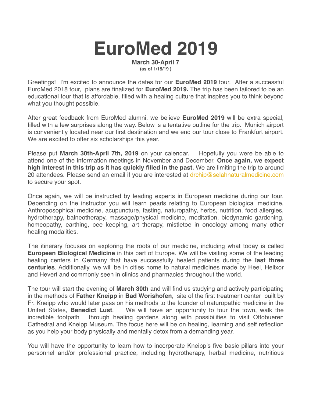 Euromed-2019-Final Trip Info