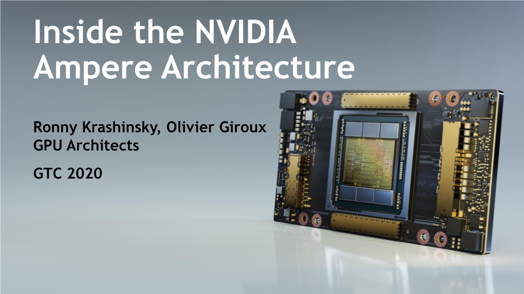 Inside the NVIDIA Ampere Architecture
